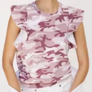 T.La Sleeveless Ruffle Sweatshirt Size Large